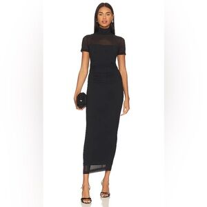 DOMINIQUE MIDI DRESS IN BLACK